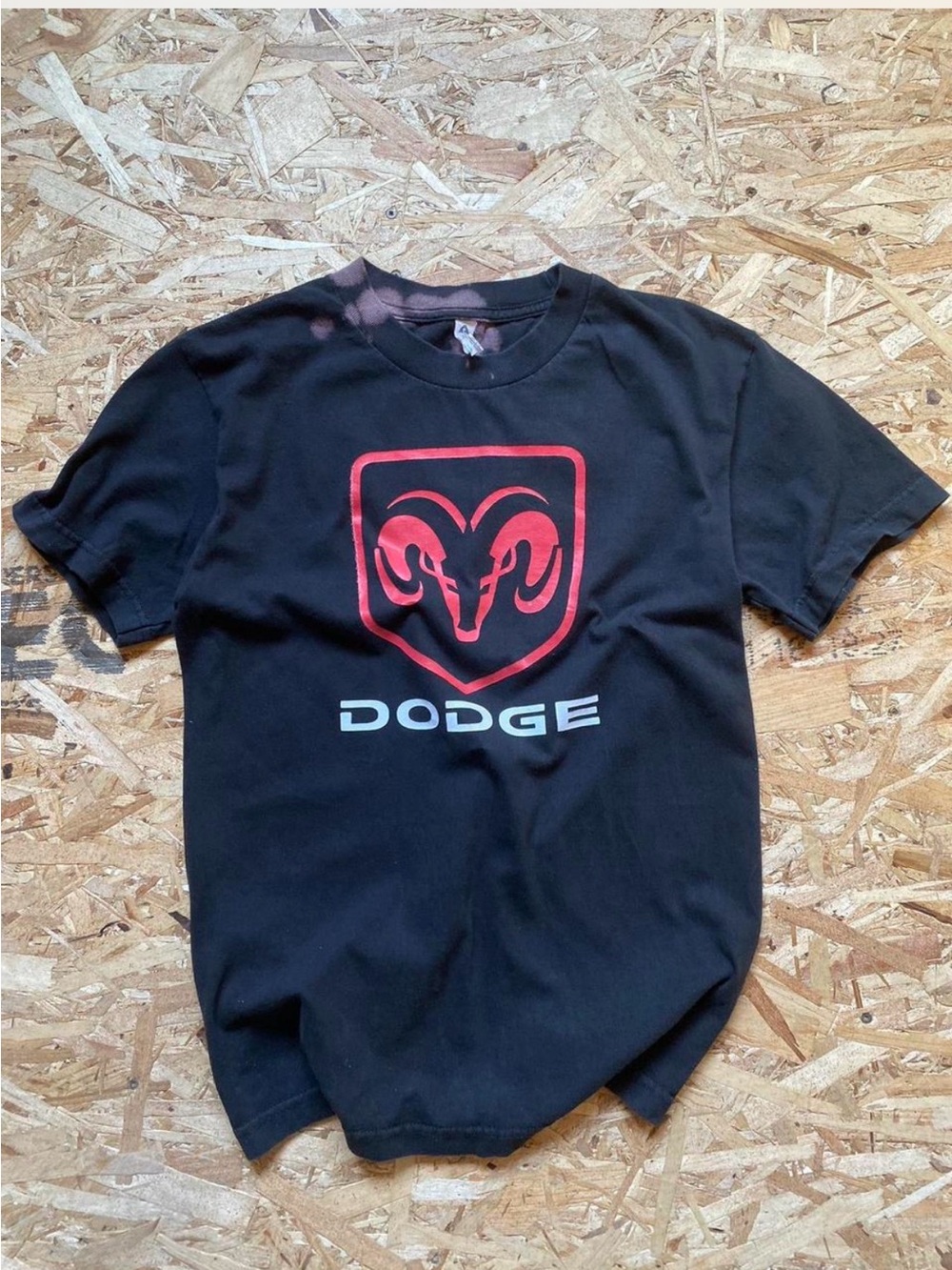 Alstyle Black Short-Sleeve Tee with Red Dodge Logo